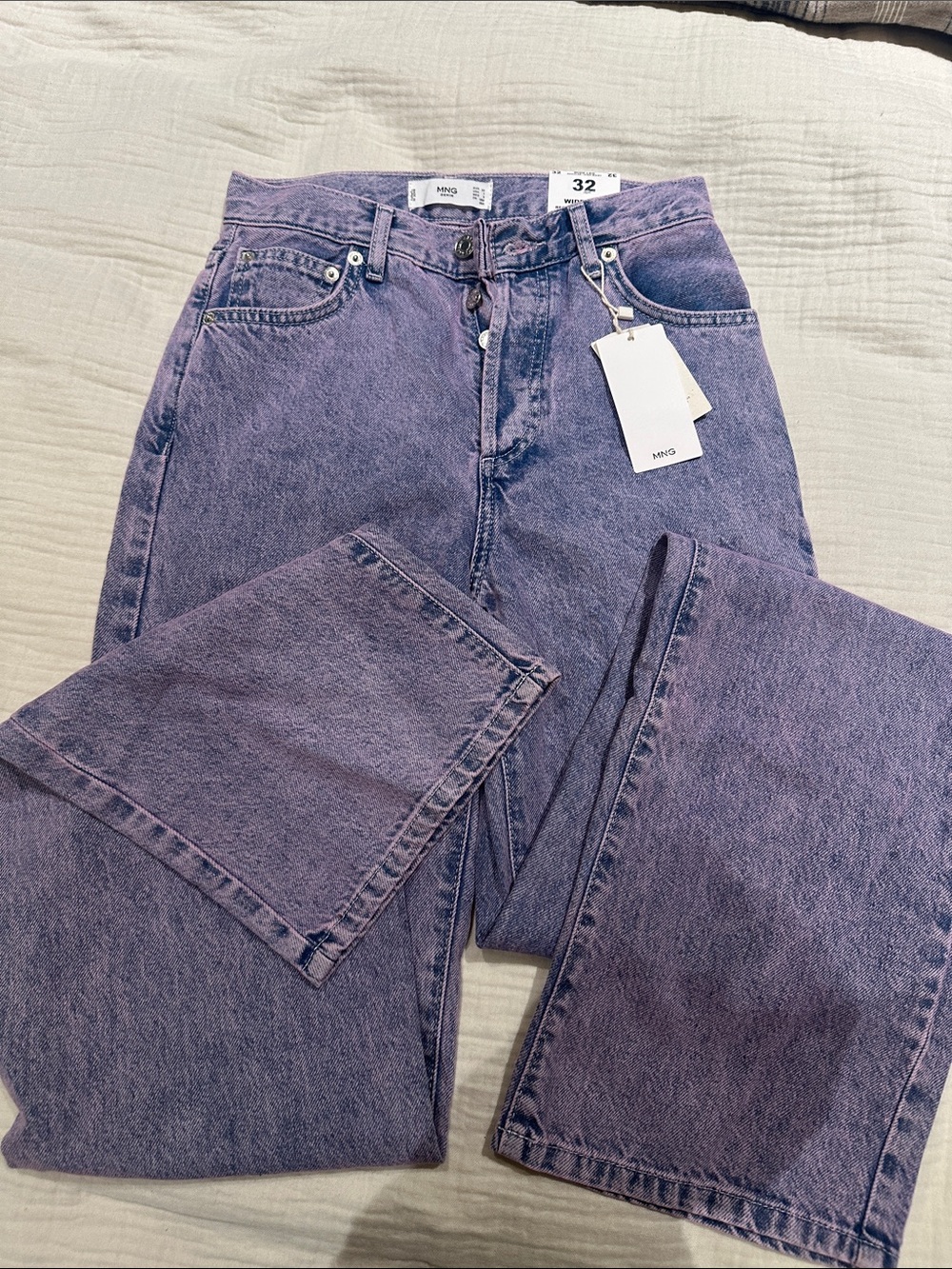 Mango Purple Washed Straight Jeans - Men's